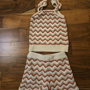 Janie and Jack Cream and Orange Kids Matching Set